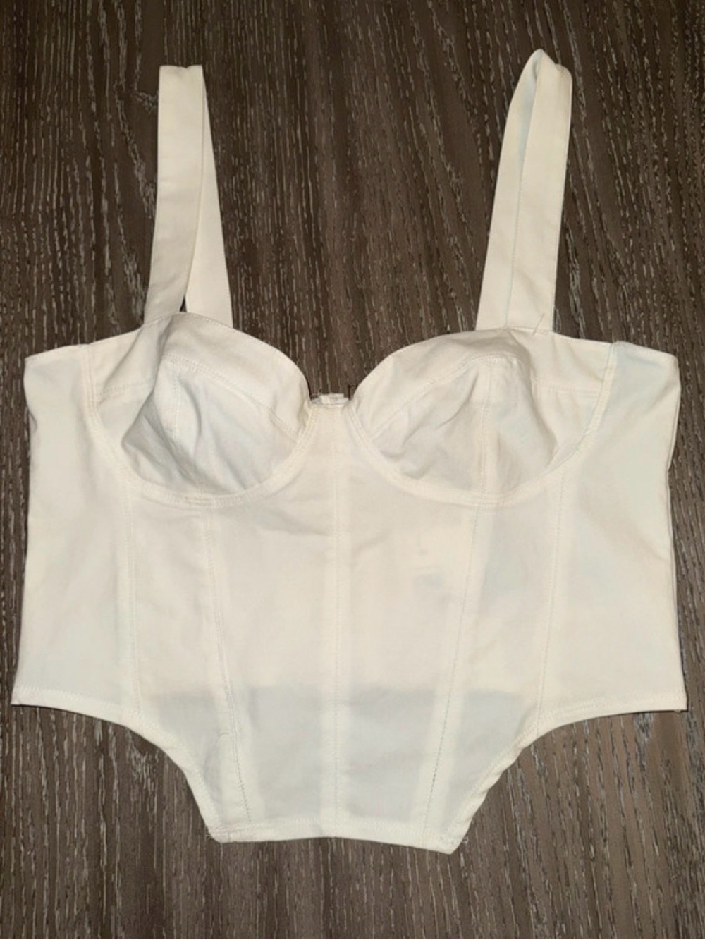H&M White Longline Bustier Bra Top